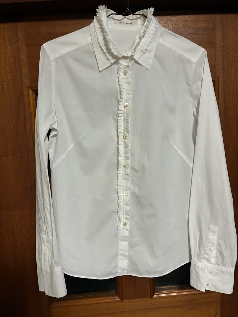Thumbnail of VIN ROUGE Frilled White Shirt Blouse Size 40