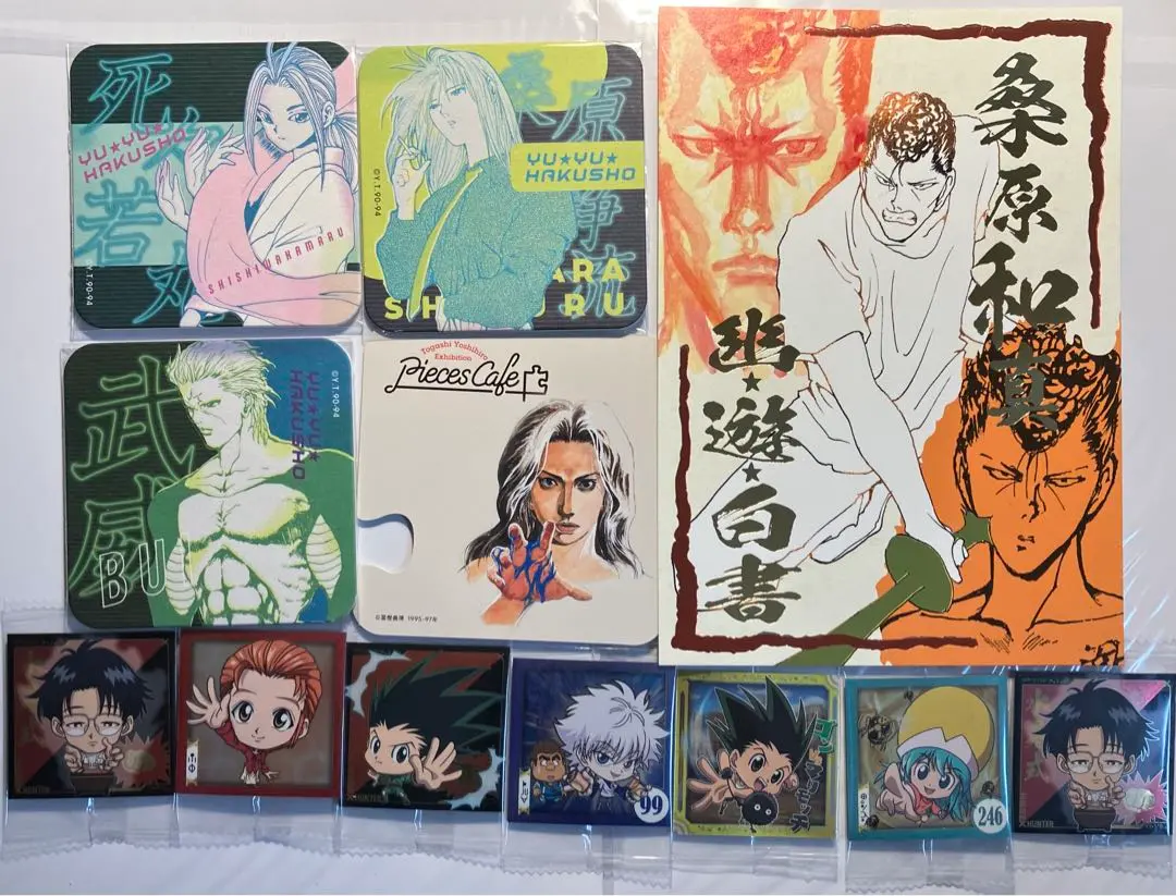 冨樫義博展〇つながるアクリルパズル全種＋アートコースター第二