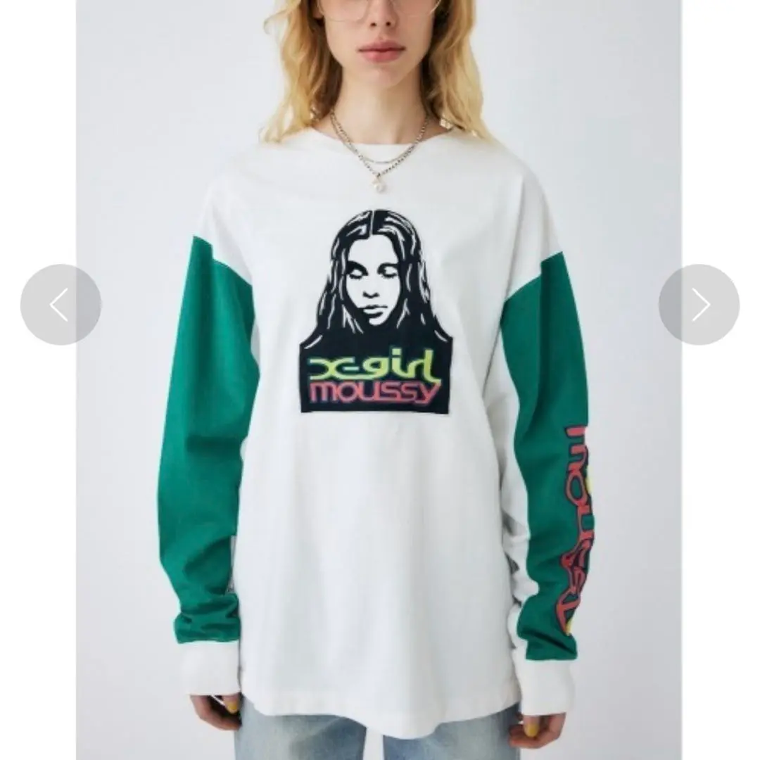 X-girl × moussy コラボ ロングTシャツ パープル 長袖 希少カラー！X-girl × moussy コラボT 長袖 Tシャツ パープル
