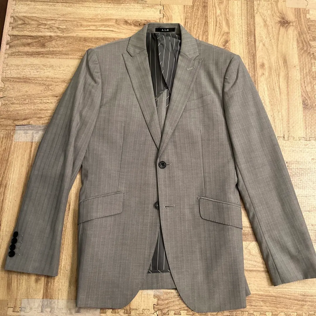 極美品】A.S.M アトリエサブメン セットアップスーツ グレー 2XL
