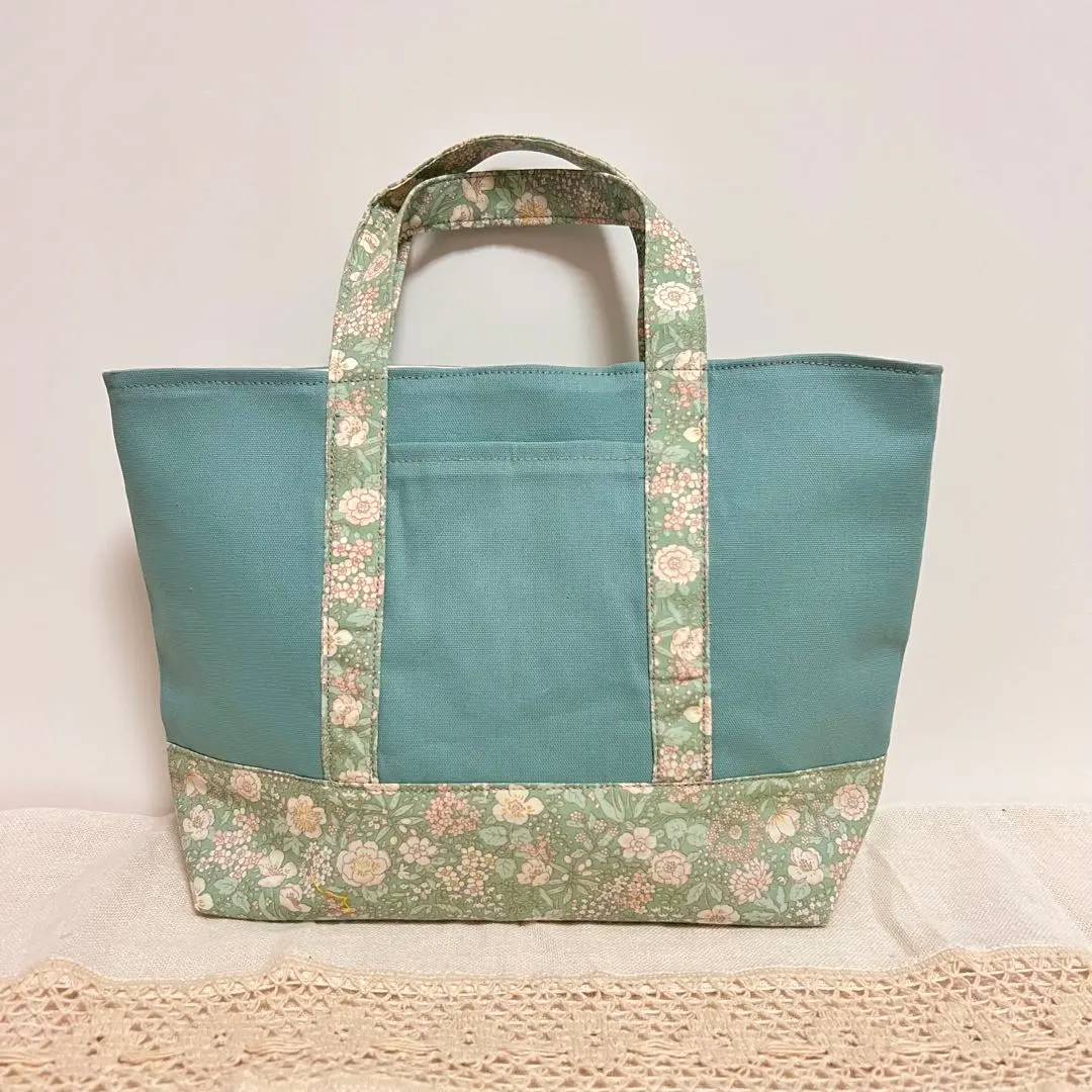 Thumbnail of Tote Bag, Handmade, Mini Tote, Floral, Green, Small