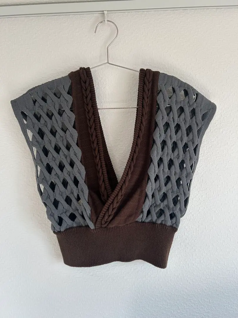 Leinwande ラインヴァンド Braid Knitted Top ブラック