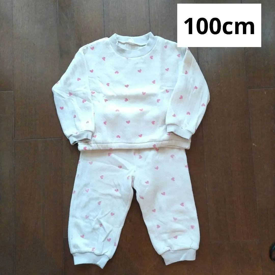Thumbnail of Heart Pattern Pajama Set, Top and Bottom, 100cm