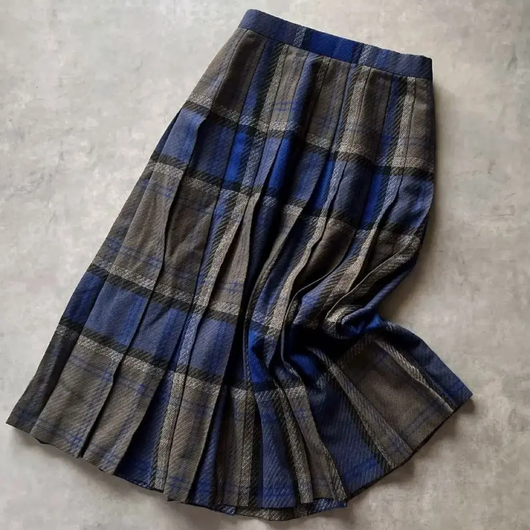 Thumbnail of Made in Japan, Vintage, One-of-a-kind, Checkered Pleated Skirt, Wool Blend