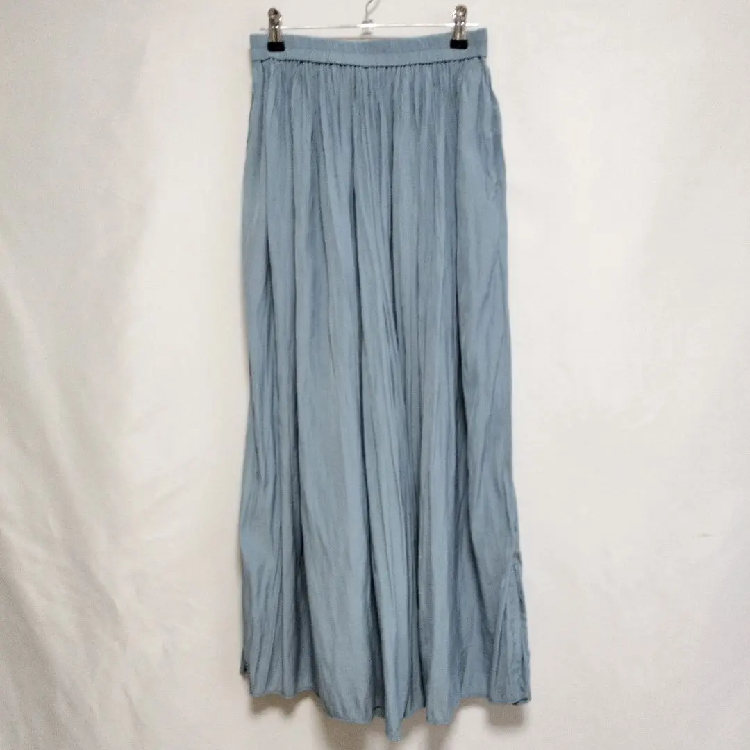 Thumbnail of Uniqlo Dusty Light Blue Pleated Wide Pants, Size S
