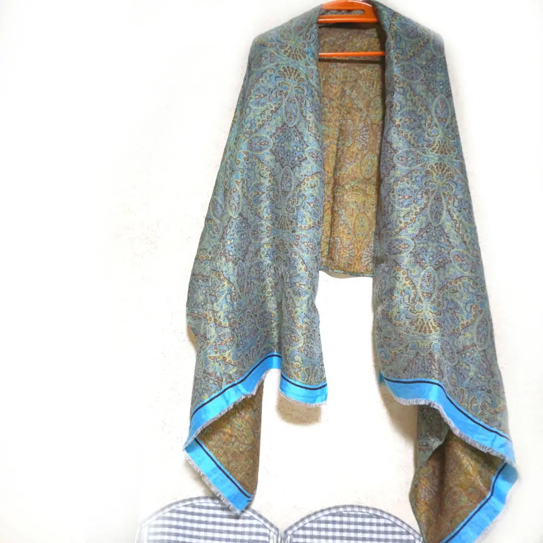 MARC ROZIER リネンシルクストールフランス製 MADE IN FRANCE製 MARC ROZIER ウールシルクストール グレー
