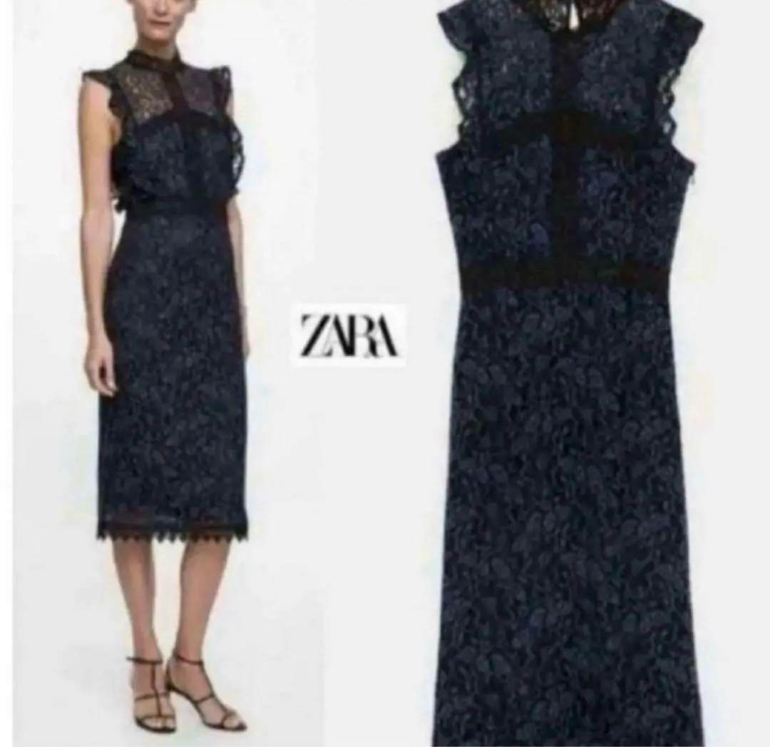 Thumbnail of ZARA Dark Blue Lace Dress