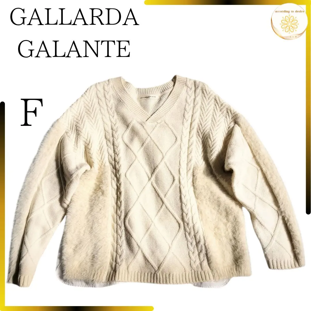 Gallarda Galante 異材質拼接針織毛衣 毛衣 襯衫 纜繩編織 毛皮 的縮圖