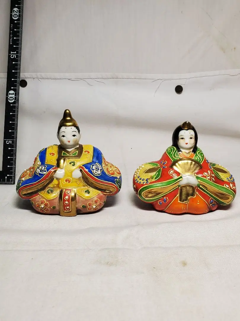 新品未使用 九谷焼 ひな人形雛飾り陶器ひな祭り置物オブジェ友山