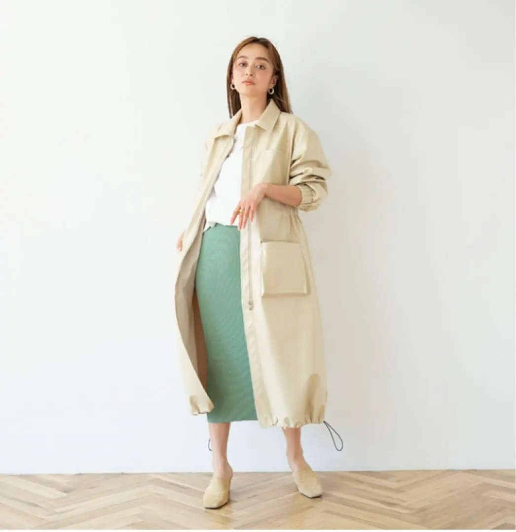 Thumbnail of Patent zipper coat, natural