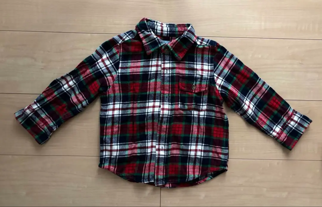Thumbnail of GAP 95cm Kids' Checkered Long Sleeve Shirt with Chest Pocket