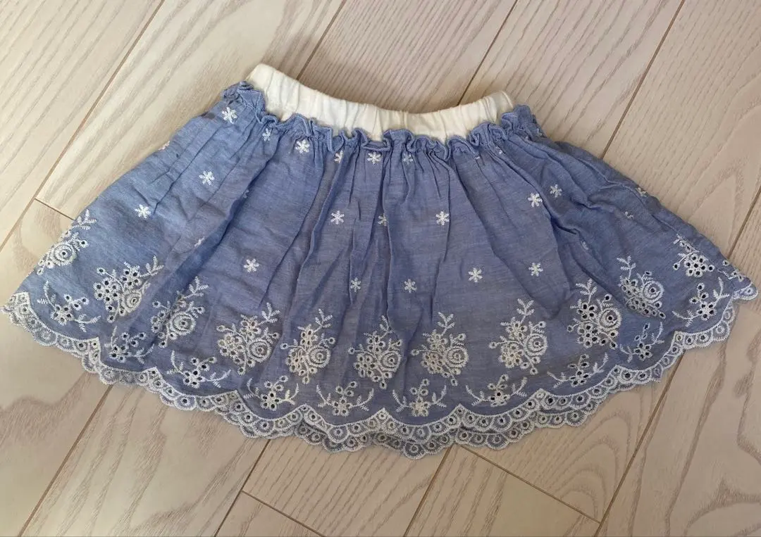 Thumbnail of Price reduced: CONOCO blue embroidered skirt, size 70