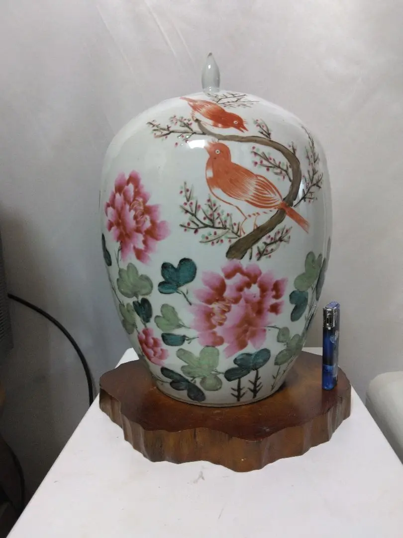 中国美術☆飾り棚☆花鳥画☆和風☆コーナーキャビネットΩ