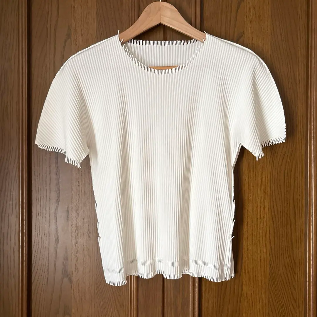 プリーツプリーズ　半袖カットソー白 PLEATS PLEASE プリーツプリーズ イッセイミヤケ PP63-JK584