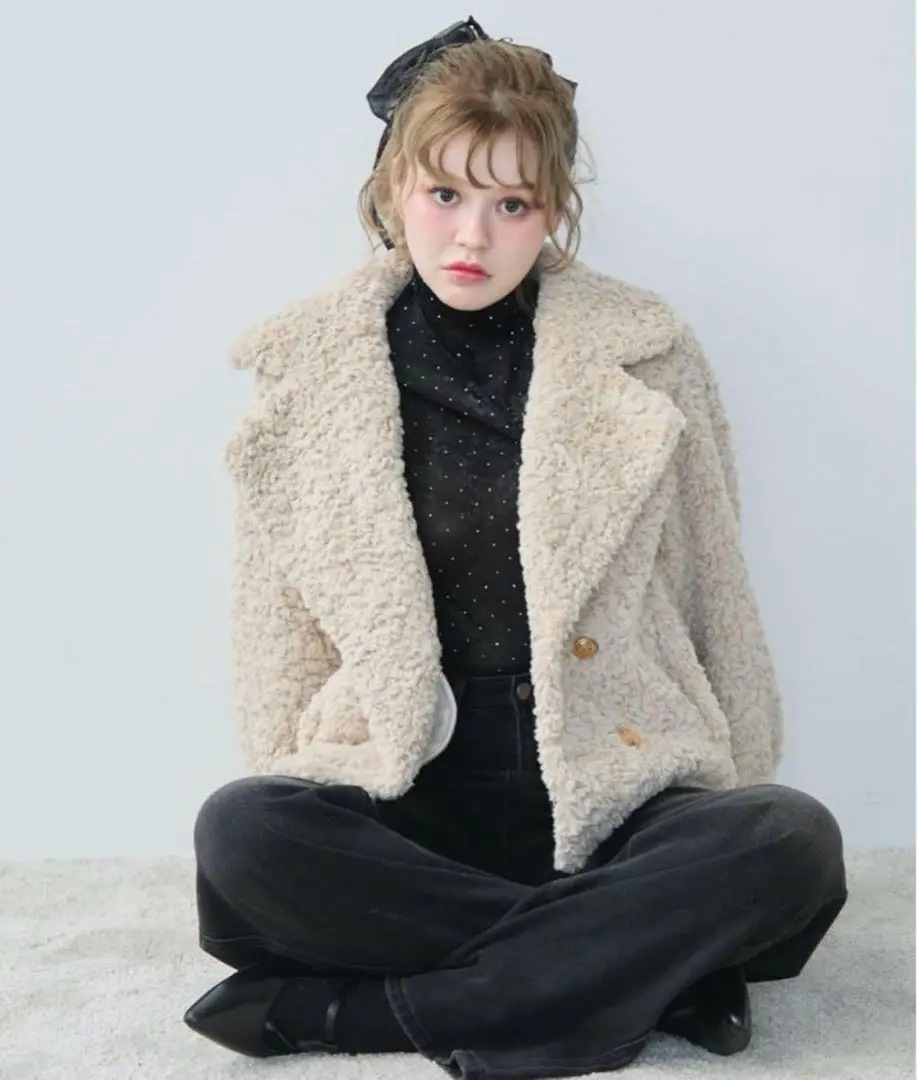 ^._.^ titty&co. フェイクファージャケット TITTY&CO.（ティティーアンドコー）の「【4色展開】ファー