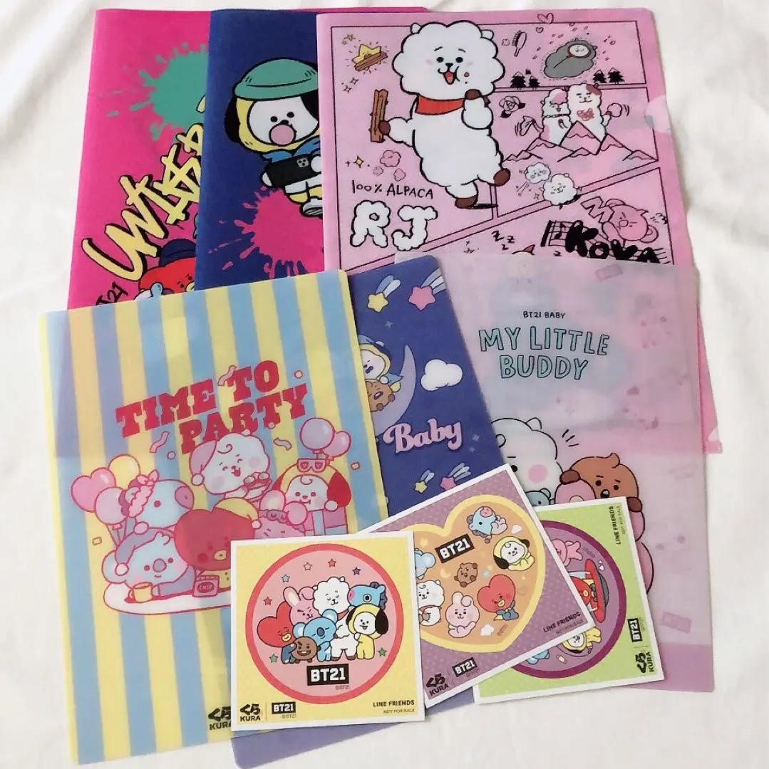 Thumbnail of Kura Sushi BT21 Clear File (3 types), Underlay (3 types), Stickers (3 types) - Set of 9