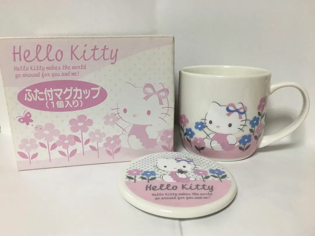 Thumbnail of Rare Heisei Retro Kitty Ceramic Mug with Lid