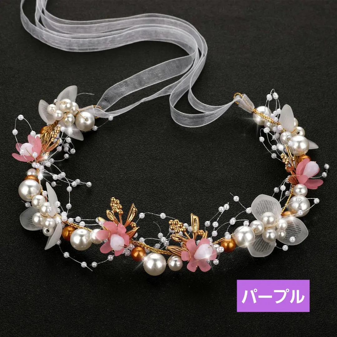 Thumbnail of Floral Crown, Purple, Headpiece, Gorgeous, Cute, Wedding, Shichi-Go-San (Children's Festival)