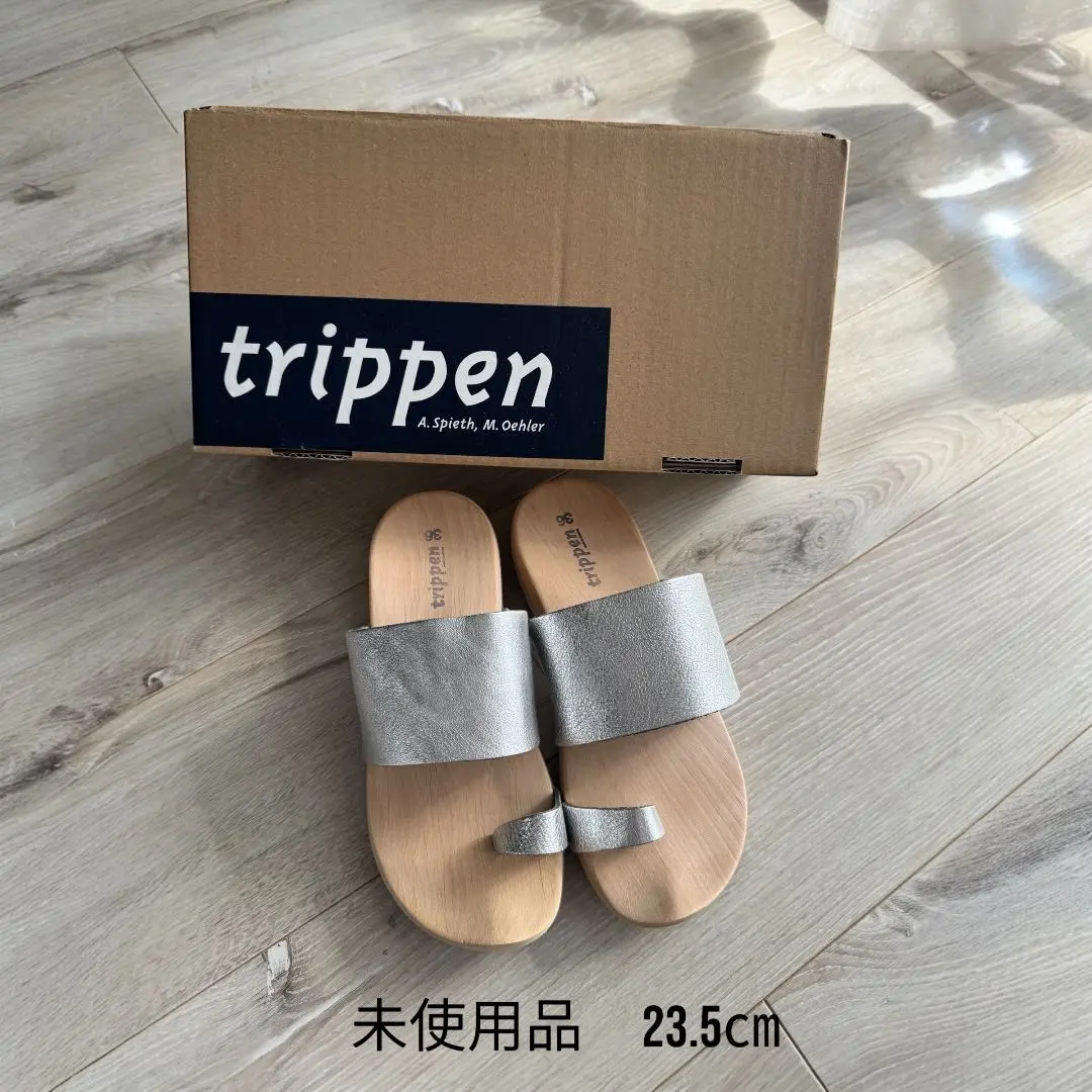 未使用】trippen シルバー サンダルZen 36