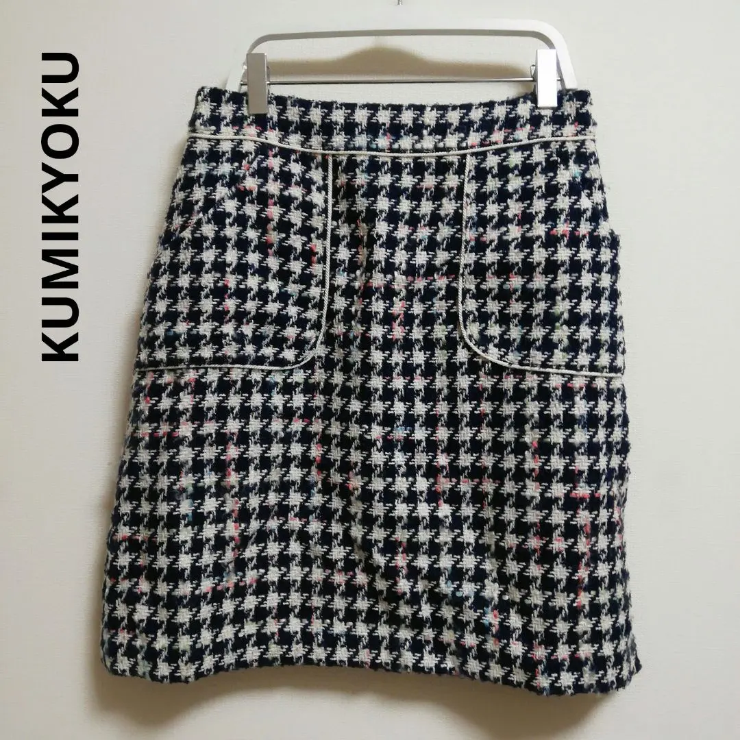 Thumbnail of KUMIKYOKU Tweed Skirt Knit Skirt Wool Check