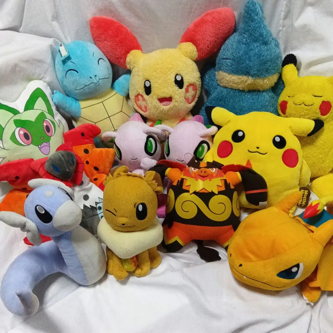 Thumbnail of Pokemon Pikachu Volcarona Munchlax etc. 13 Plush Toys