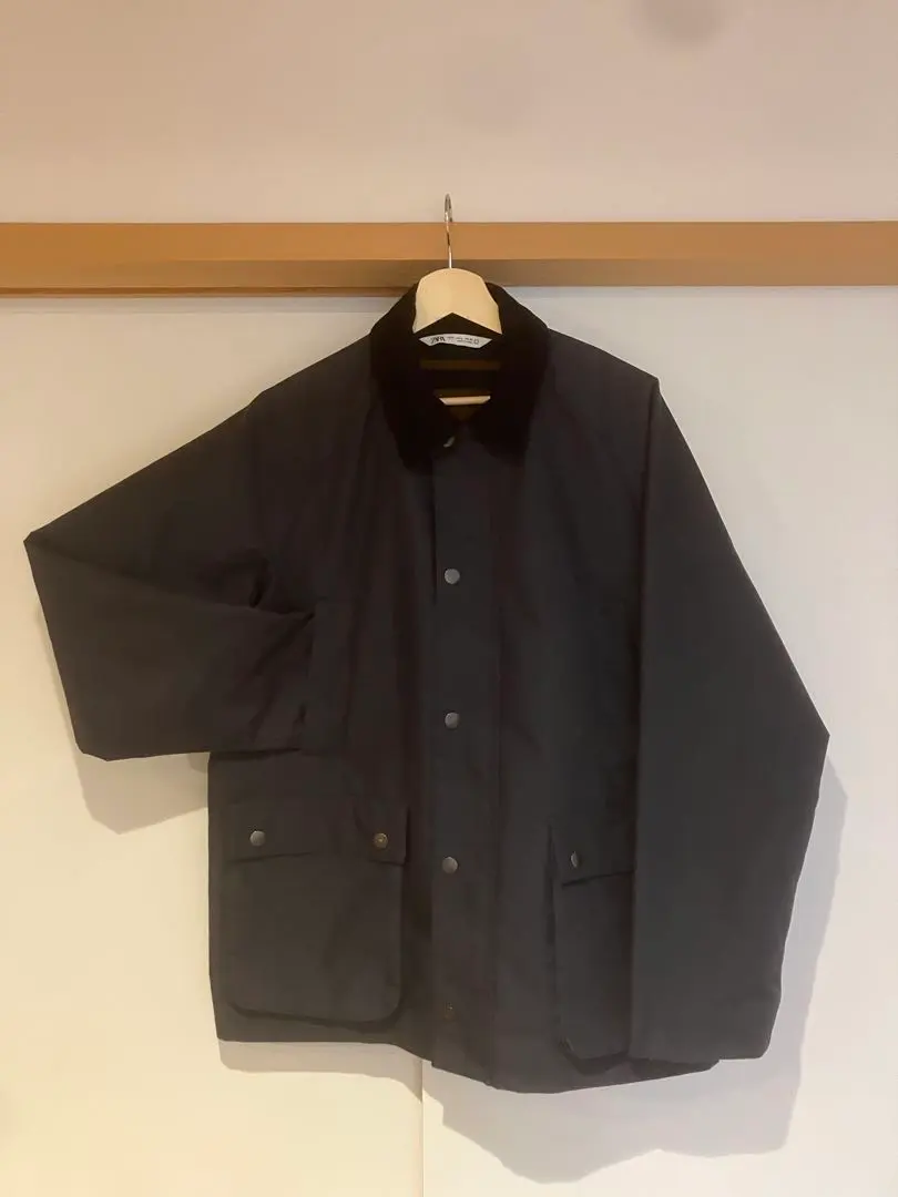 Thumbnail of ZARA Navy Blue Non-Oil Jacket L, Similar to Barbour