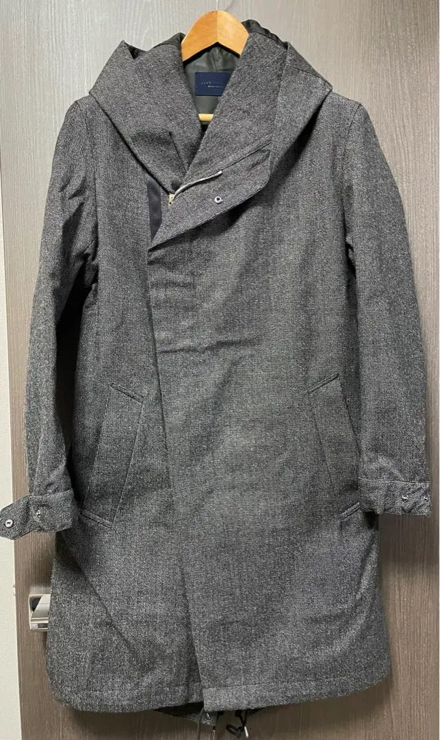 【美品】ジュンハシモト×ナノユニバース/2レイヤーモッズコート/チャコールグレー 美品】ジュンハシモト×ナノユニバース/2レイヤーモッズコート