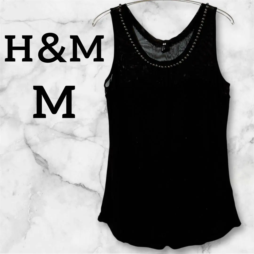 Thumbnail of H&M Black Tank Top, Size M, Beaded Embellishment