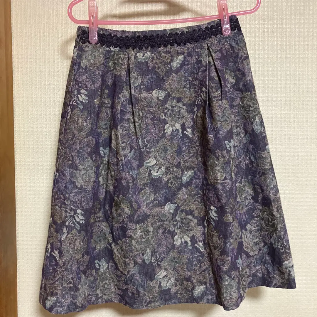 Thumbnail of axes femme Purple Floral Flare Skirt