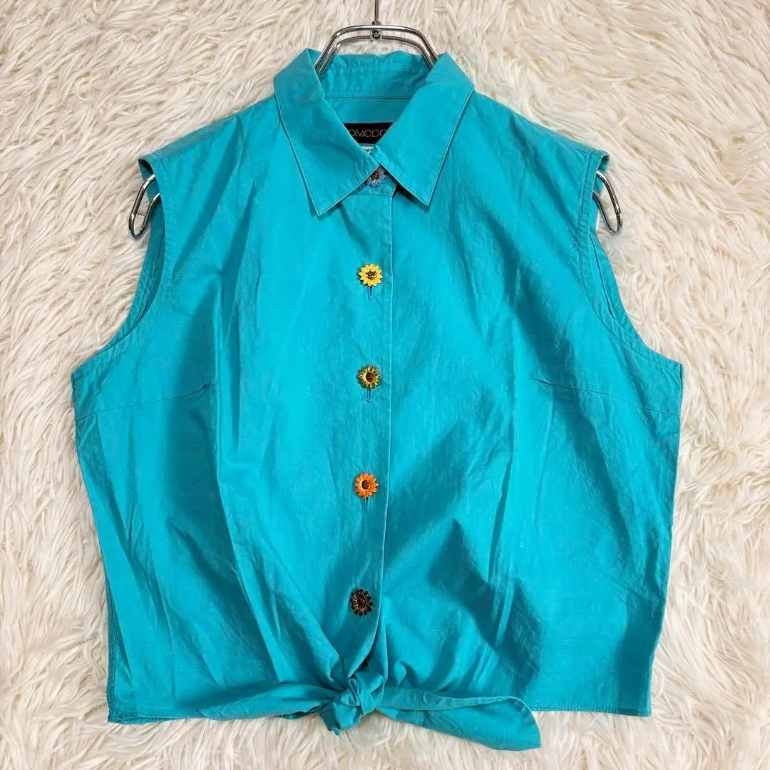 ブラウス シャツ 美品 シルク コモドブルー オーバーサイズ レディー イエロー ブラウス シャツ 美品 シルク コモドブルー オーバーサイズ