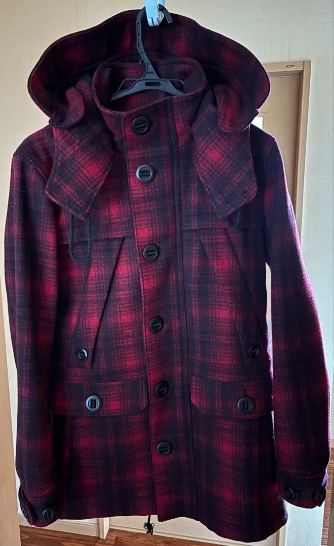 00s ほぼ新品 モルガン【MORGAN HOMME】圧縮ニットPコート 極細L 00s ほぼ新品 モルガン【MORGAN HOMME】圧縮ニットPコート 極細L