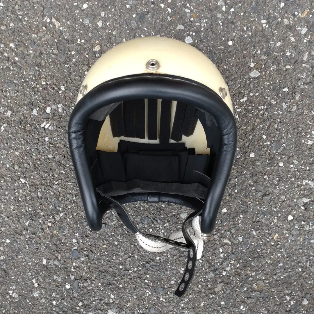 【ぴろ】ジャックサンズ ヘルメット スモーキー XL オフホワイト 限定【JACKSUN'S/ジャックサンズ】「Novelty Biker Helmet