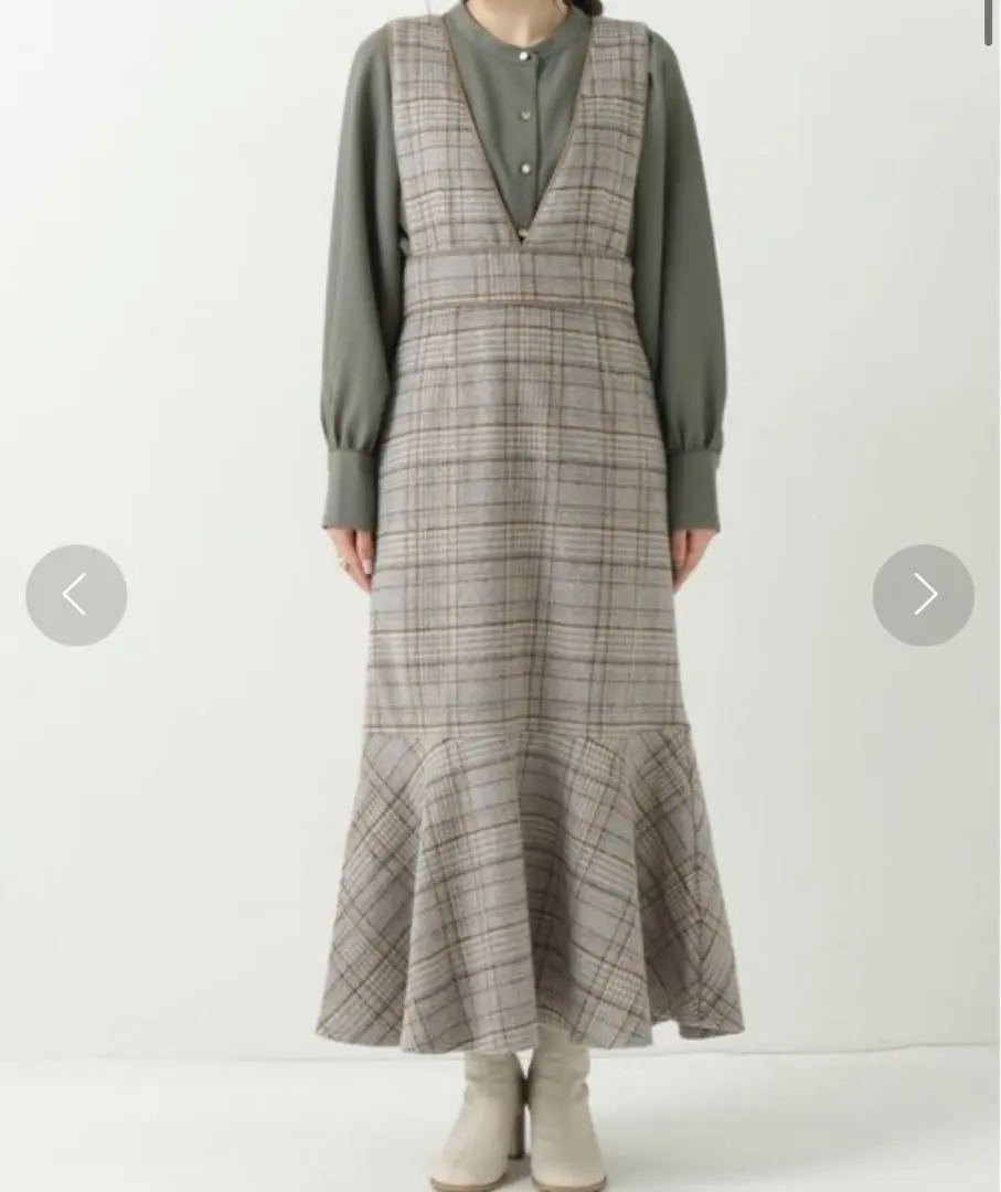 Thumbnail of Ray Cassin Check Piping Switching Jumper Skirt