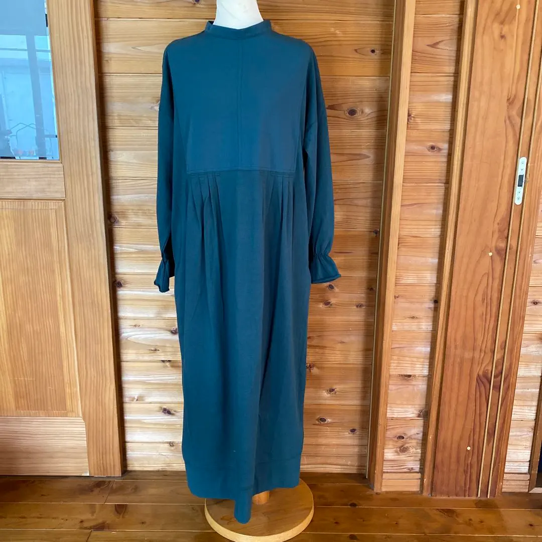 Thumbnail of LUCA Dark Green Long Sleeve Shirt Dress