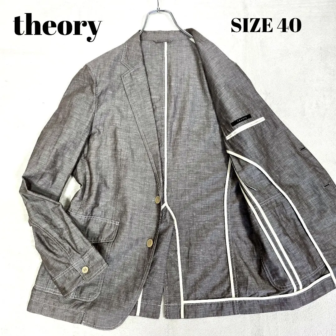 【リネン　現行】セオリー　Theory　テーラードジャケット　麻混　背抜き リネン 現行】セオリー Theory テーラードジャケット 麻混 背抜き