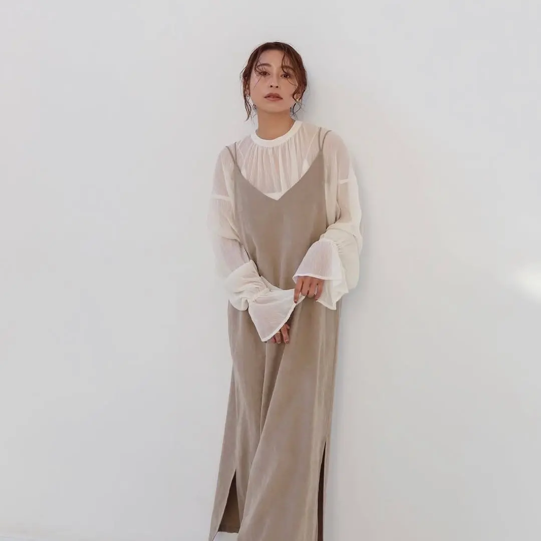 Thumbnail of Excellent Condition★CREDONA★Back Cross Cami Dress★Beige