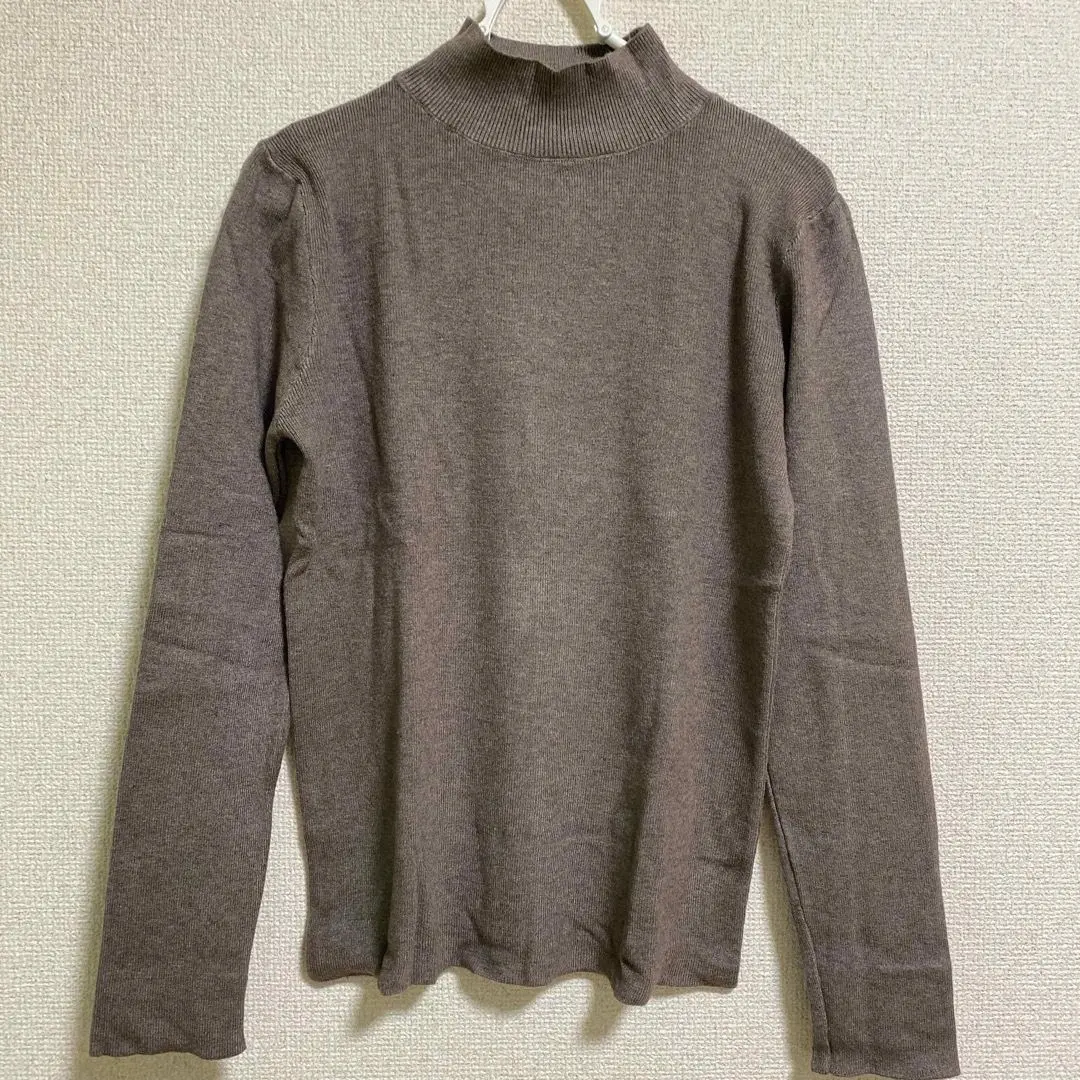 Thumbnail of Ribbed knit sweater for women, autumn and winter, vertical ribbing, thin, solid color, dark coffee