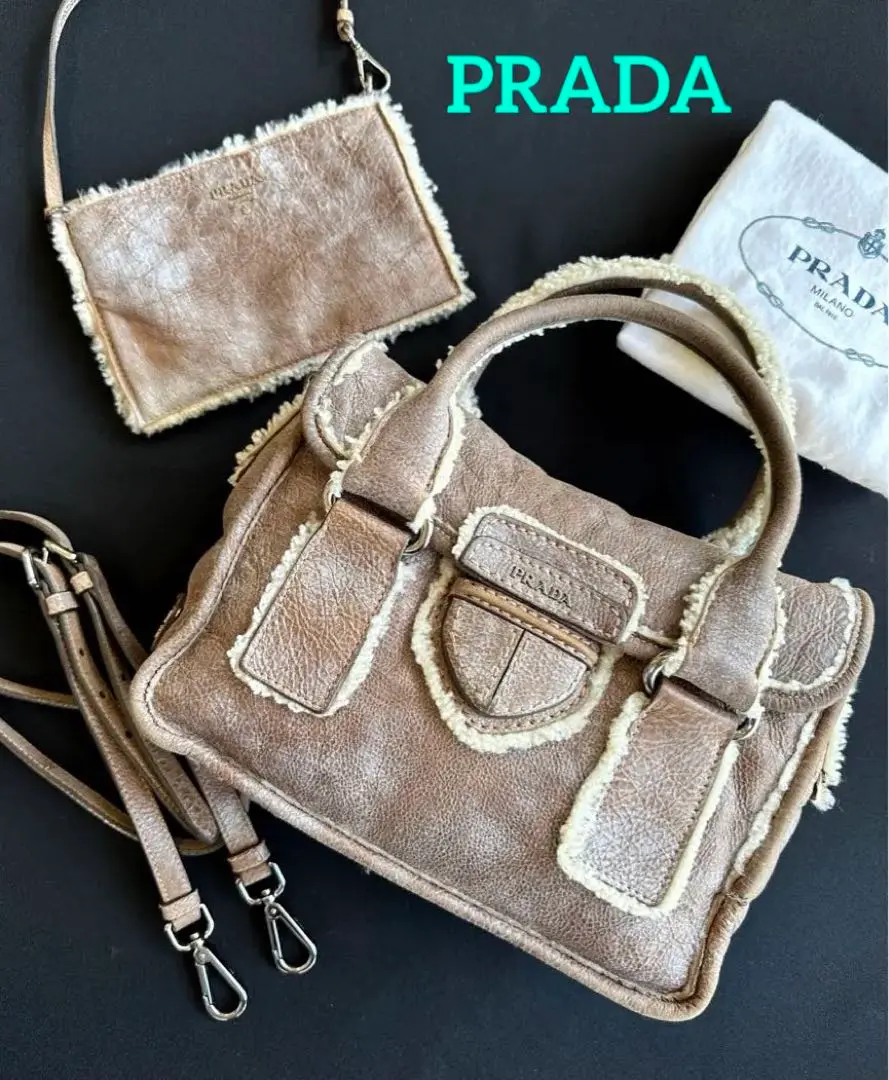 楽天市場】PRADA プラダ Shearling Tote Bag シアリング トート