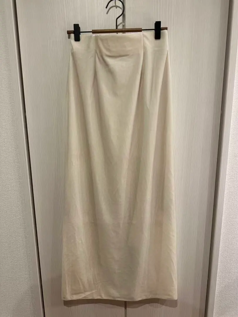 鉛筆絨面裙 米色 的縮圖