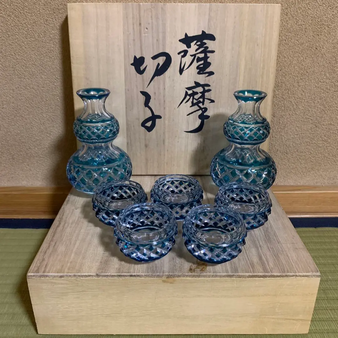 古い薩摩切子（木箱つき）　アンティーク Yahoo!オークション -「薩摩切子」(アンティーク、コレクション