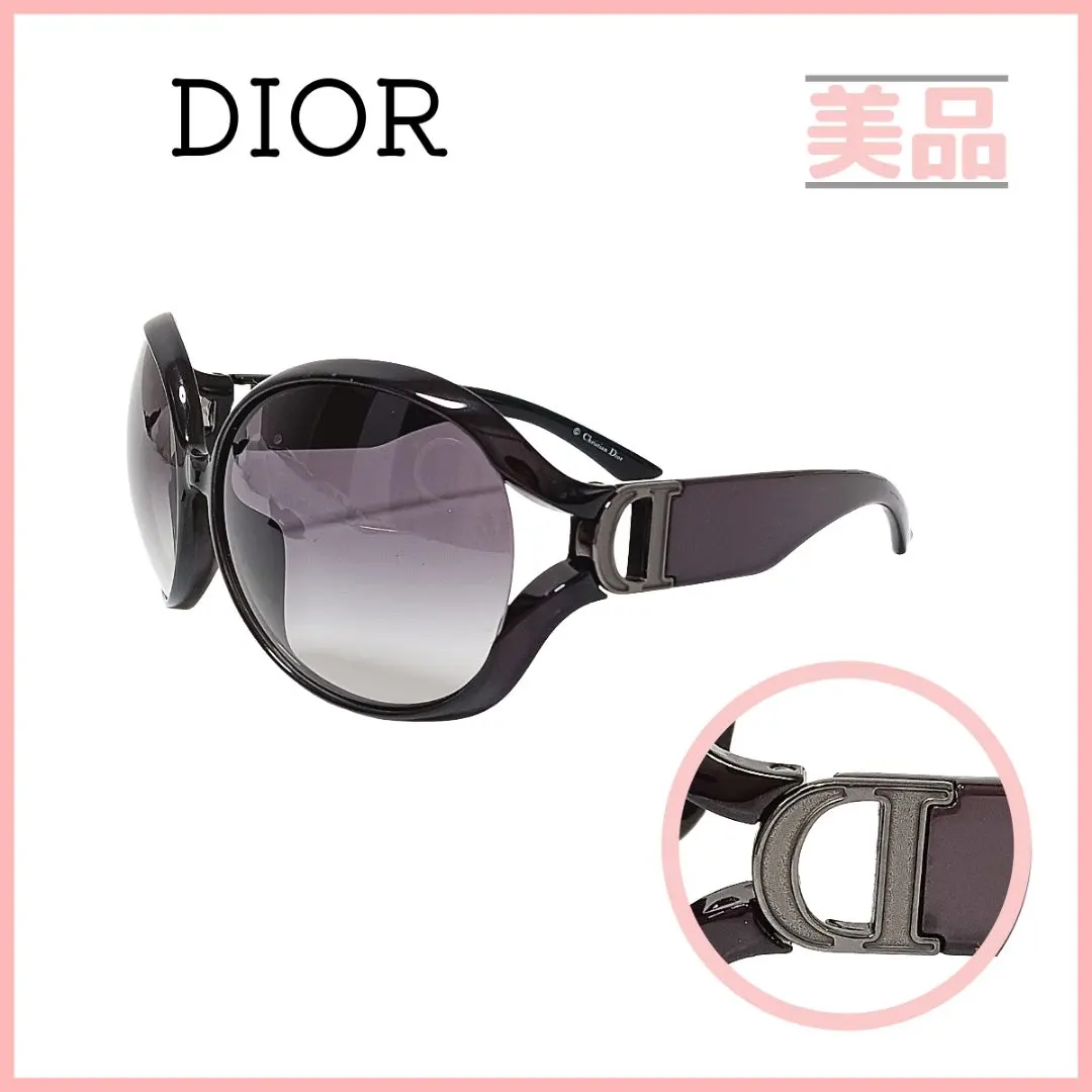 克里斯汀·迪奧 太陽眼鏡 黑色 銀色 D 字標誌 女士 的縮圖