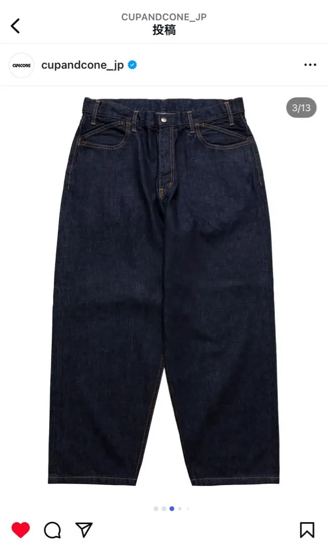 パンツ cup and cone mild tapered 5pocket jeans CUP AND CONE: Mild Tapered 5 Pocket Jeans