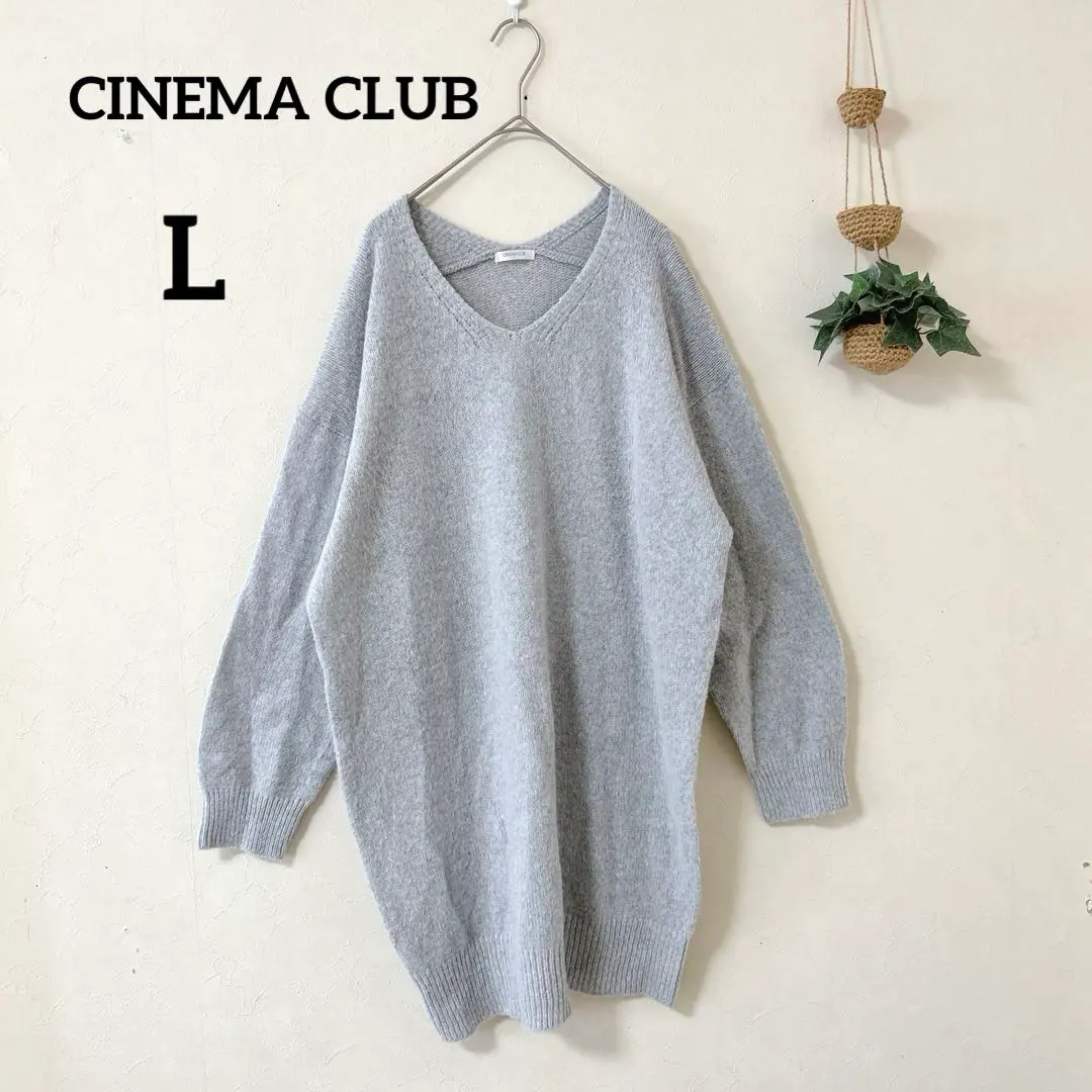Thumbnail of CINEMA CLUB Gray V-neck Sweater, Size L
