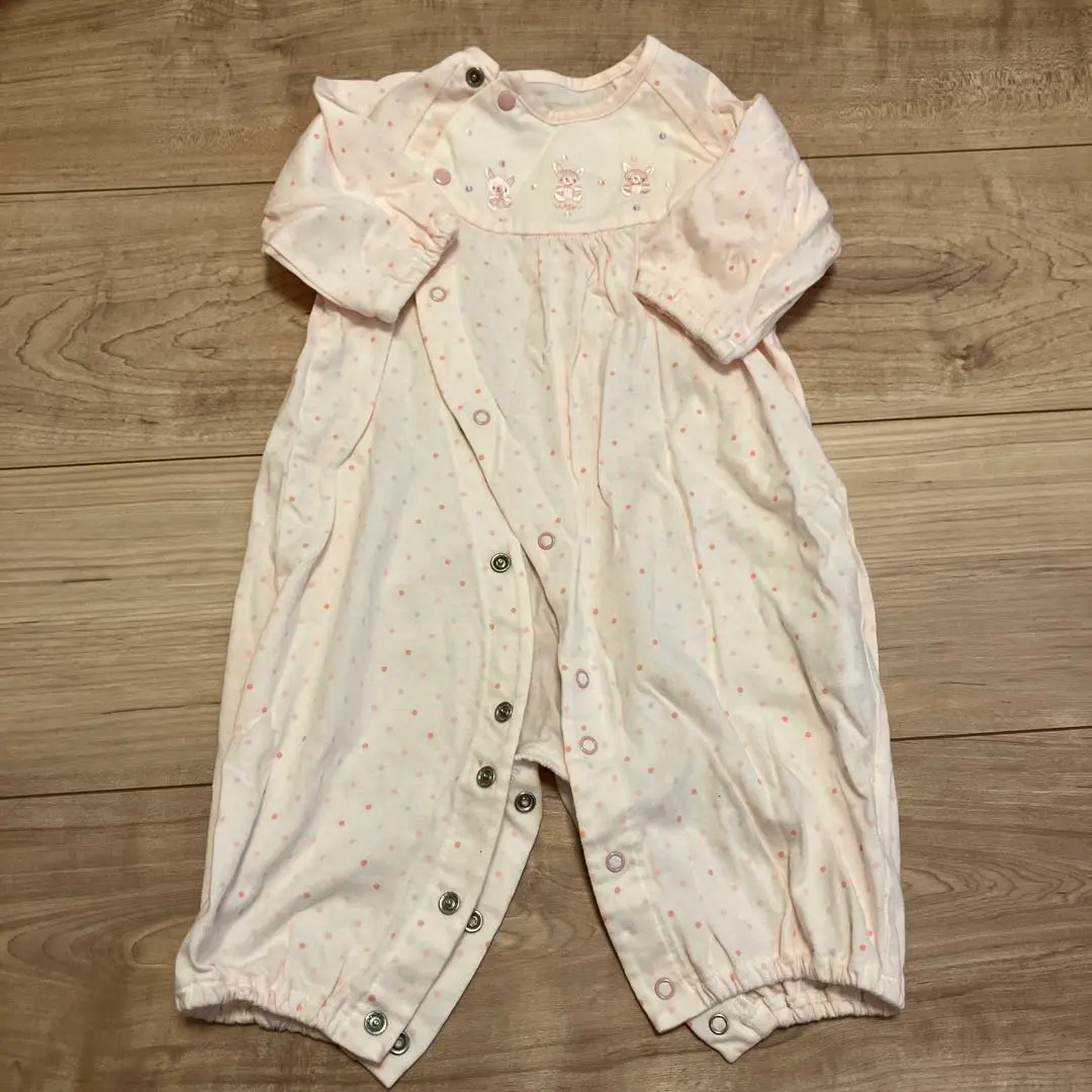 Thumbnail of Rabbit Embroidery Dot Pattern Rompers 50-70cm