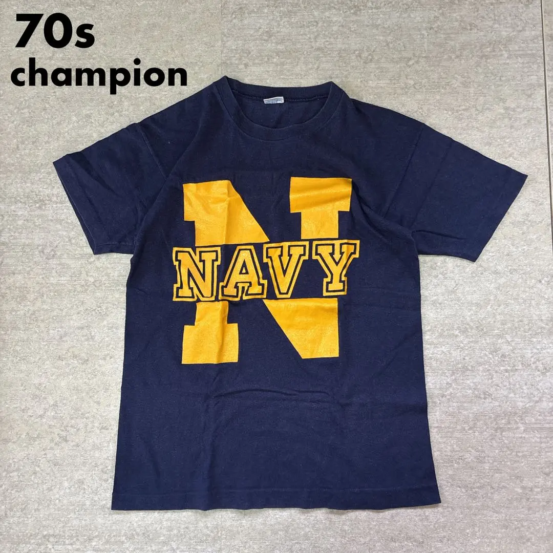 Thumbnail of Extremely rare 70s Champion NAVY bar tag M size