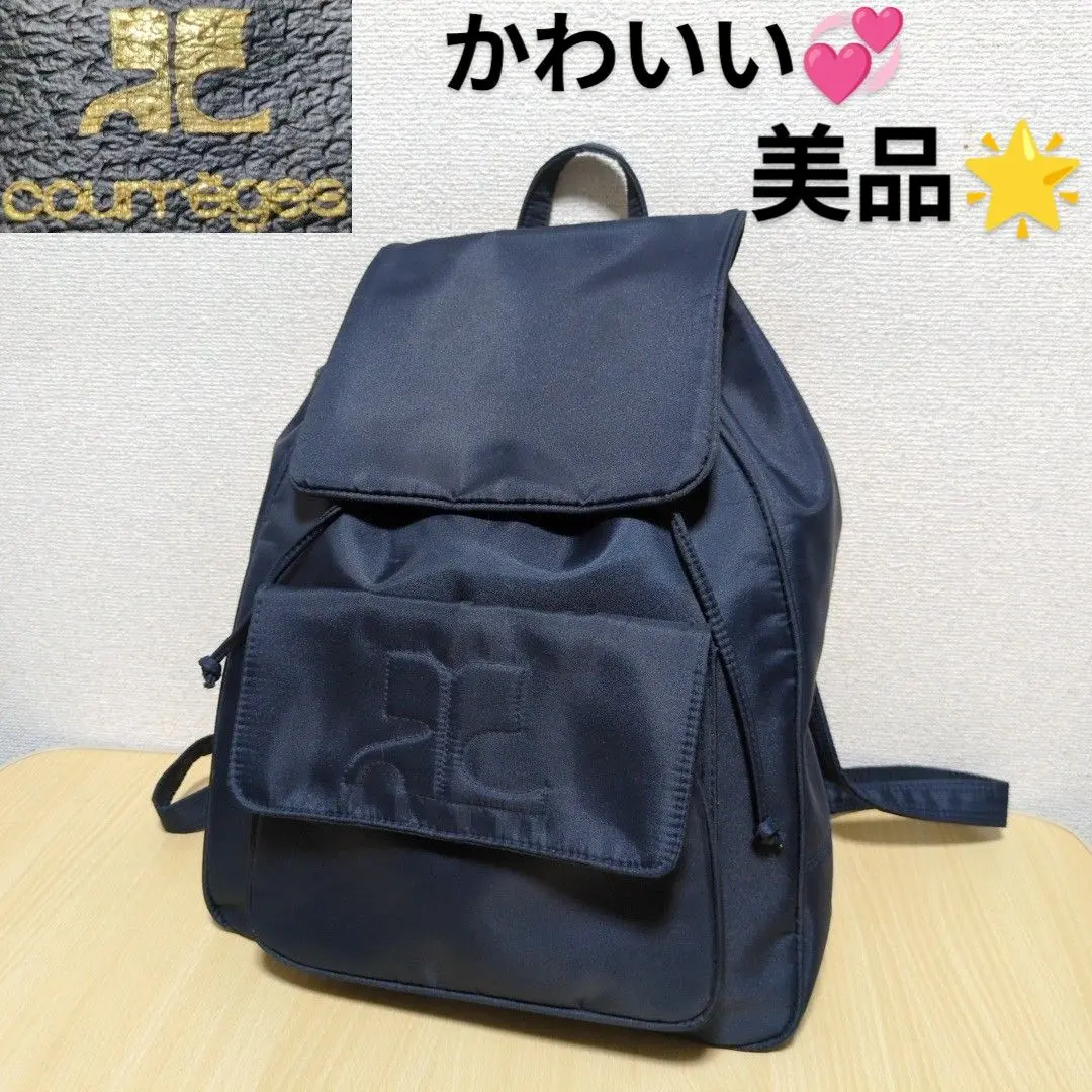 Courreges クレージュ 厚手ナイロンリュック BIGロゴ 黒 Courreges クレージュ 厚手ナイロンリュック BIGロゴ 黒 - メルカリ