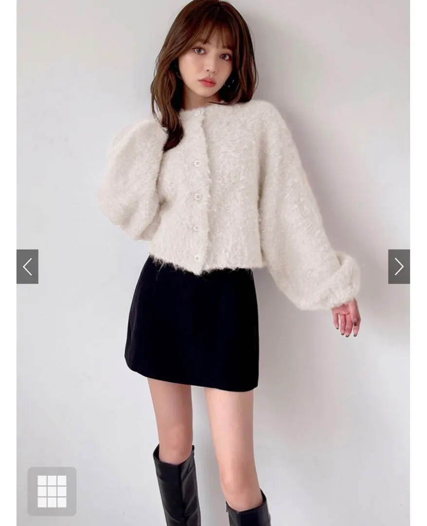 Thumbnail of GRL Wool Blend Mix Mohair Touch Knit Cardigan [cu366]