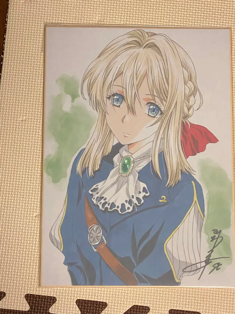 かわらじま晃直筆イラストサイン色紙　ヴァイオレット m36381450821_1.jpg?1681297129