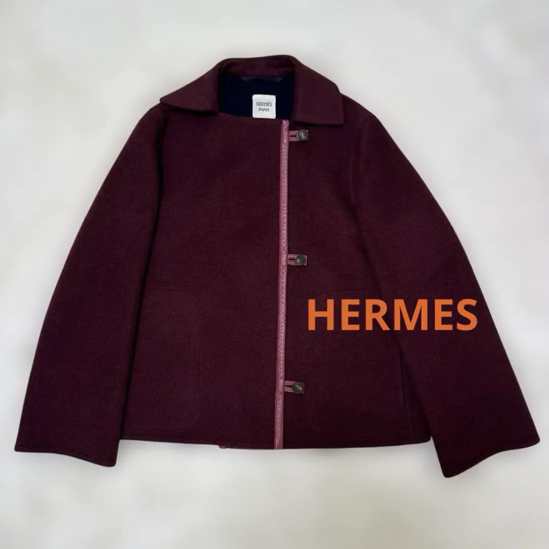 美品　HERMÉS ダッフルコート 46ネイビー 楽天市場】エルメス ダッフルコート（カラーネイビー）（メンズ
