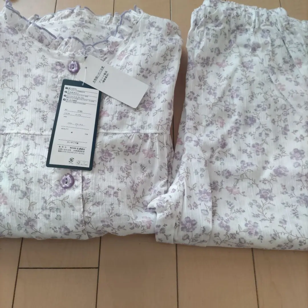 全新 八分袖 女士 婦女 鈕扣 睡衣 上下套裝 住院 護理 的縮圖